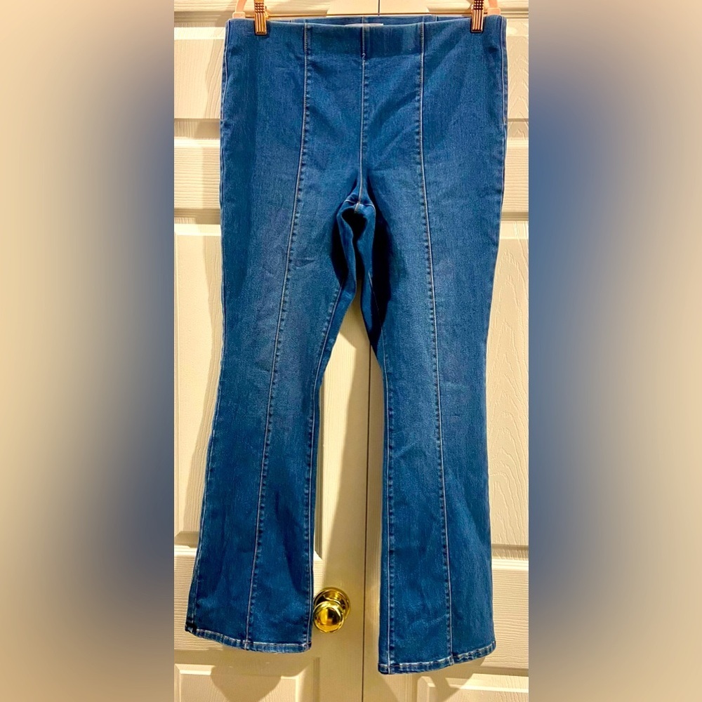 Vanilla Star Flared Denim Jeans Women's Size XL Blue High Rise Dark Wash